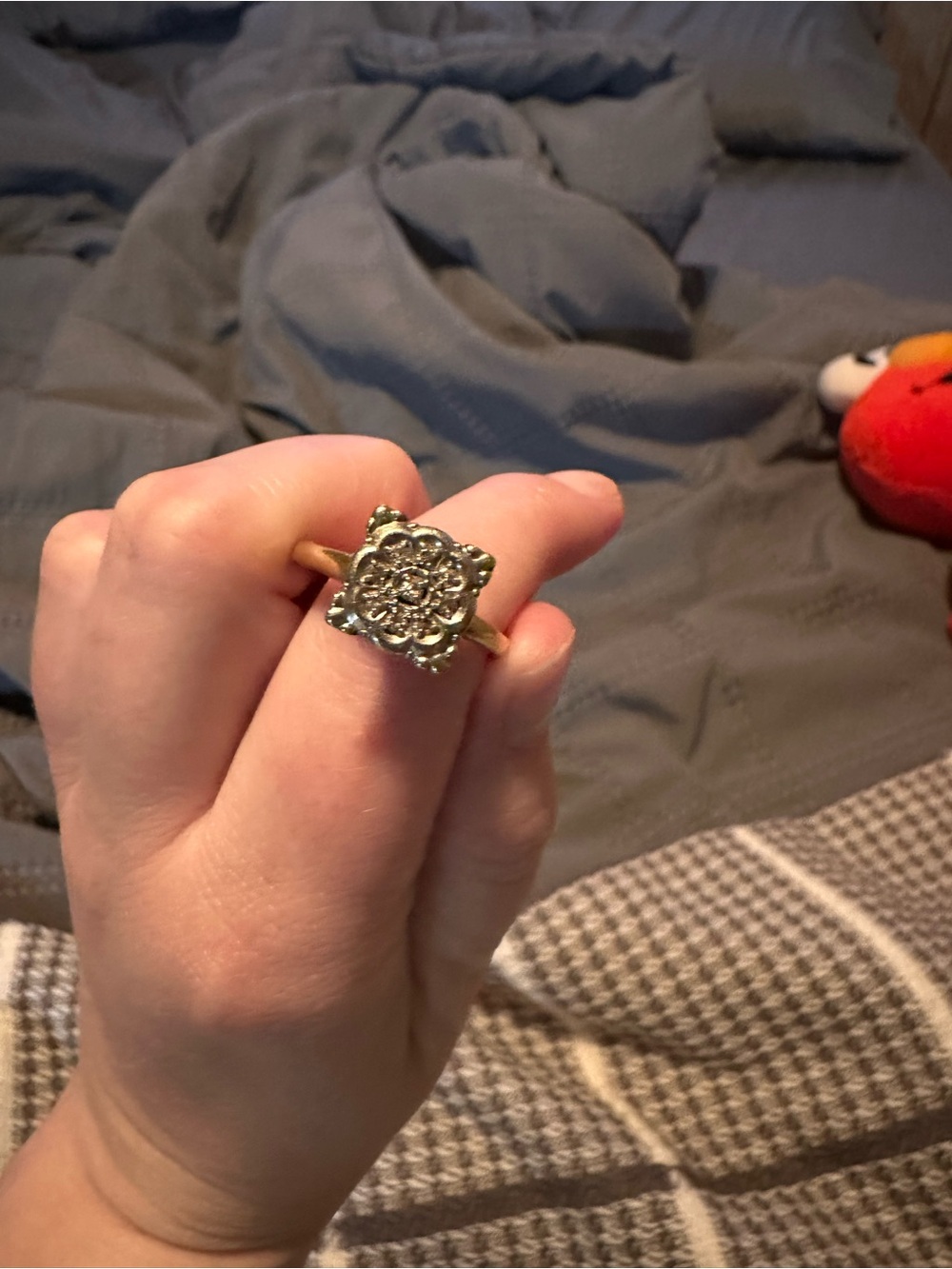Gold Crystal Cluster Dome Ring - Women Jewelry - Picture 2 of 3